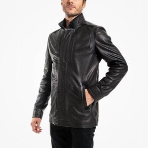 Black Jumbo Leather coat 100% real